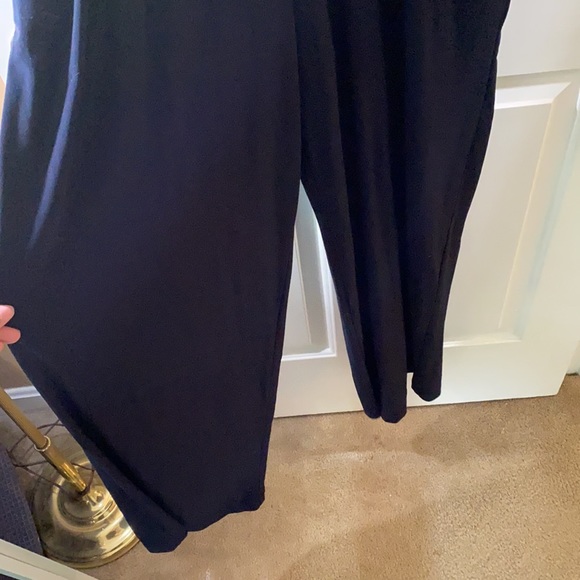 Navy blue v-neck pant romper - Picture 3 of 5